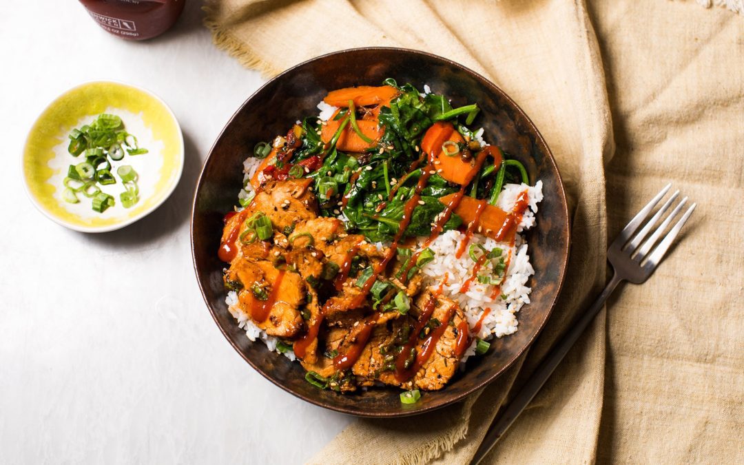 Spicy Gochujang Pork and Rice Bowls with Spicy Greens Tried True Recipes