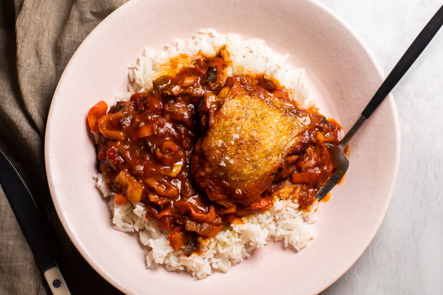Crispy Chicken with Stewed Sweet Peppers Tried & True Recipes