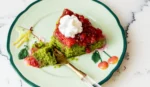 Raspberry-Matcha Upside-Down Cake