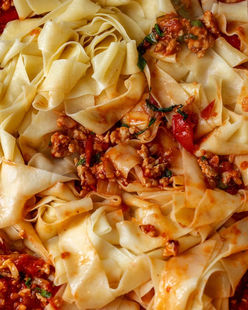 Add cooked pappardelle to sauce