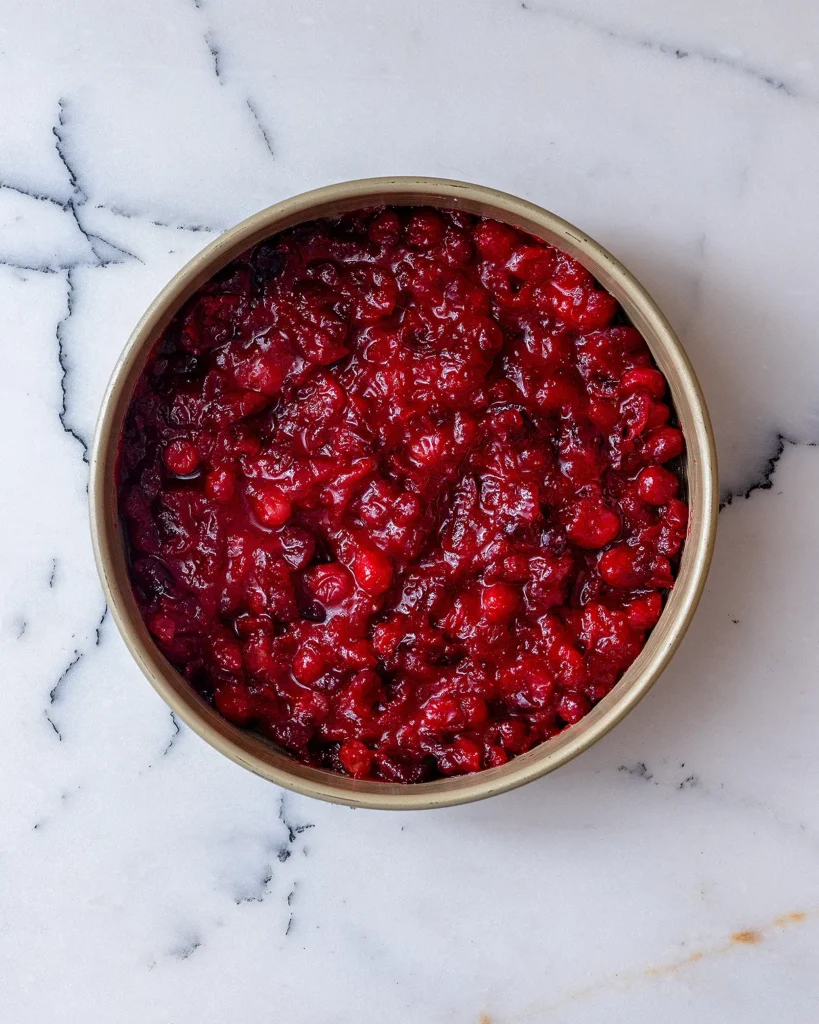 Add cranberries to cake