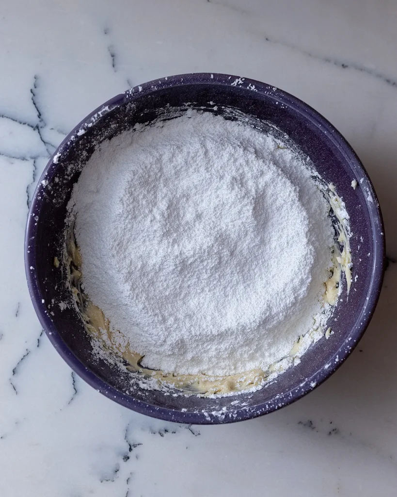 Add powdered sugar to cream cheese frosting