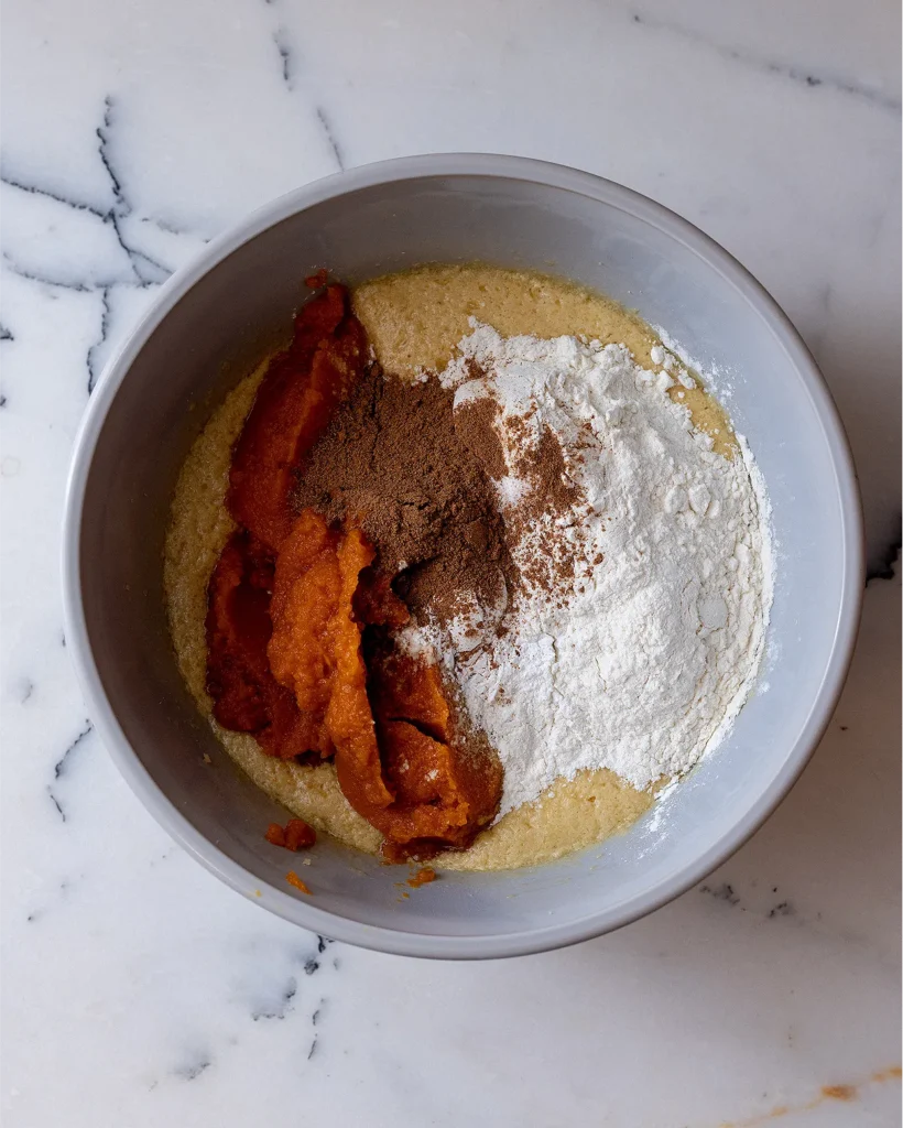 Add pumpkin and dry ingredients