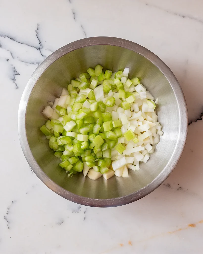 Celery onion and pears
