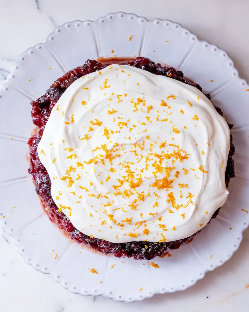 Frosted cranberry upside down cake