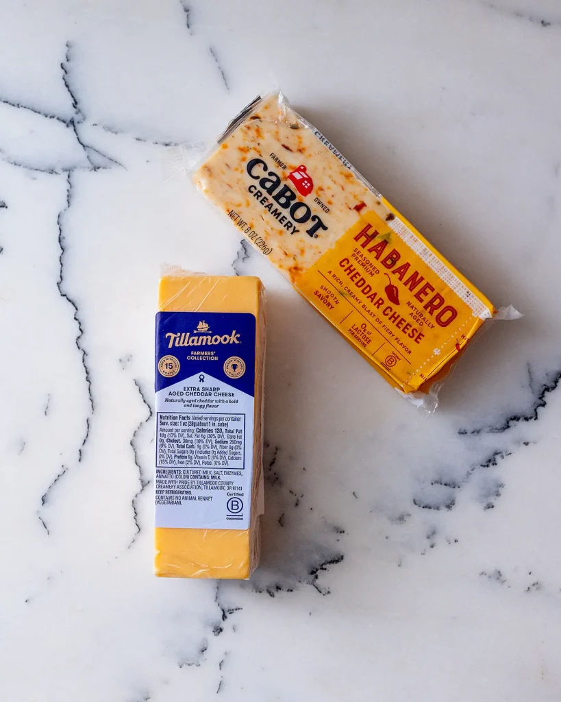Grated cheddar in Buffalo dip
