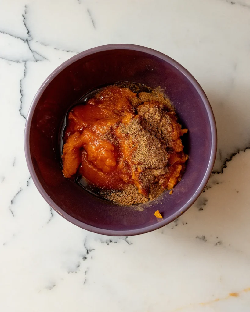 Mix pumpkin maple syrup and pumpkin spice