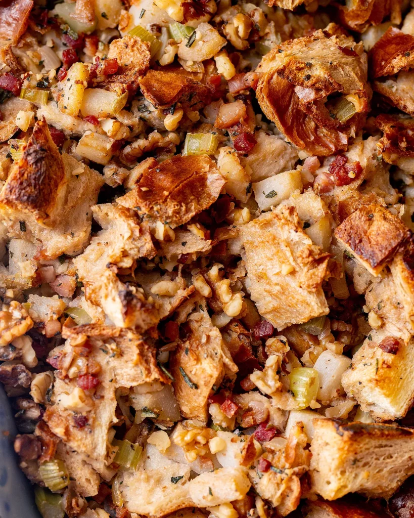 Pancetta stuffing with pears
