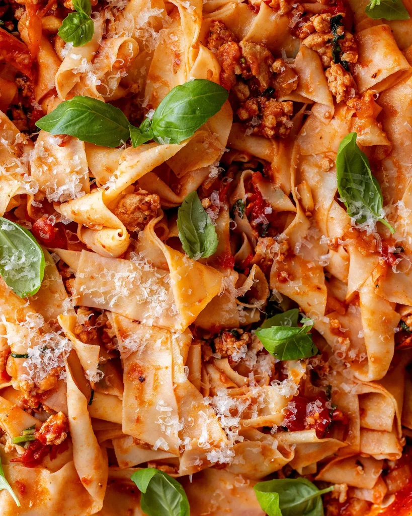 Pappardelle with ground chicken