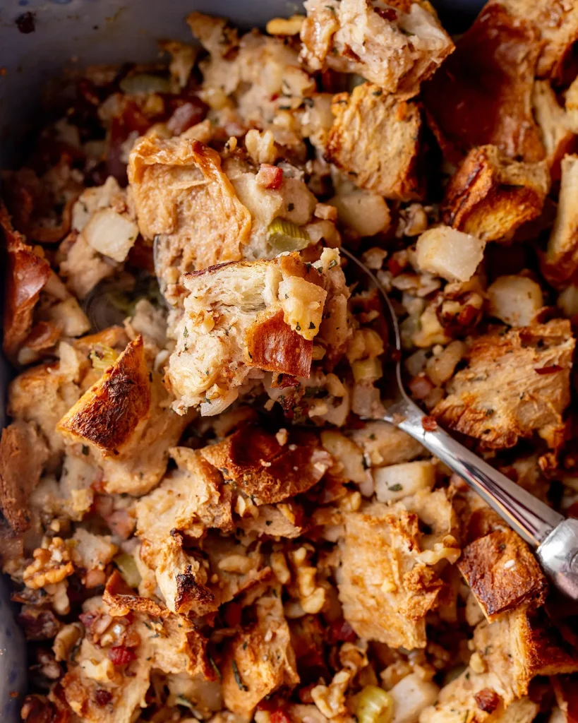 Pear stuffing with pancetta
