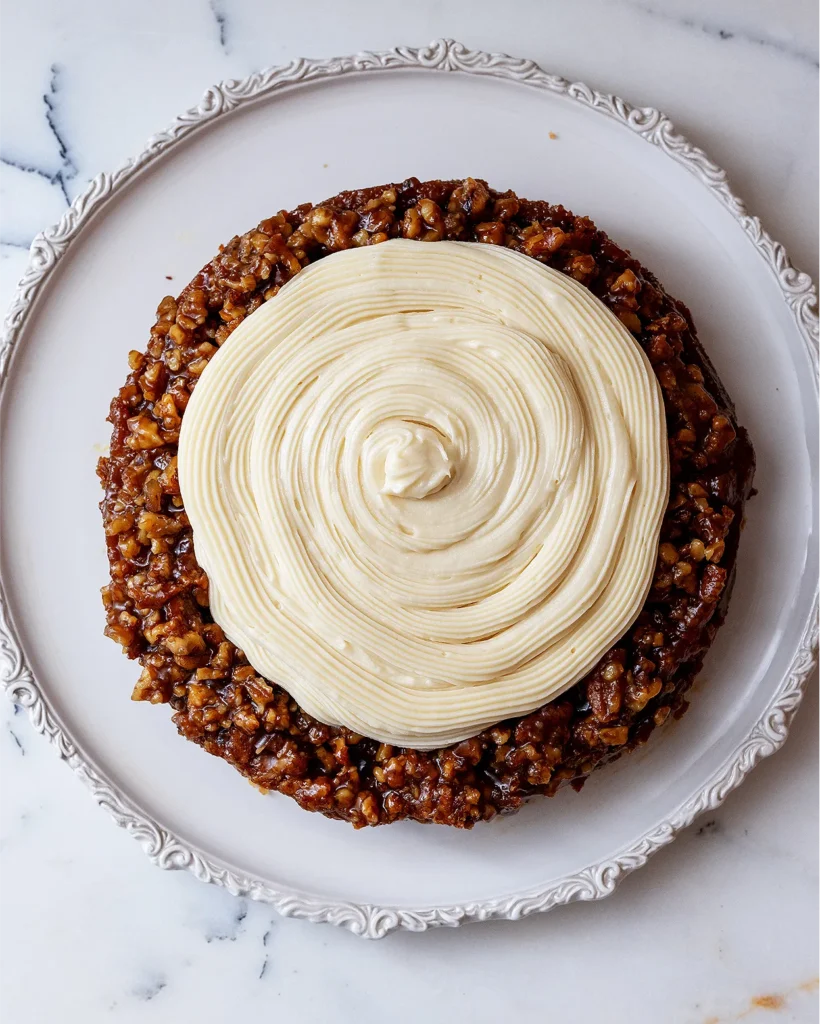Pumpkin cake with salted maple cream cheese frosting