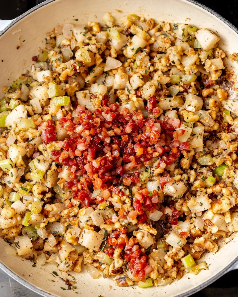 Return pancetta to pot