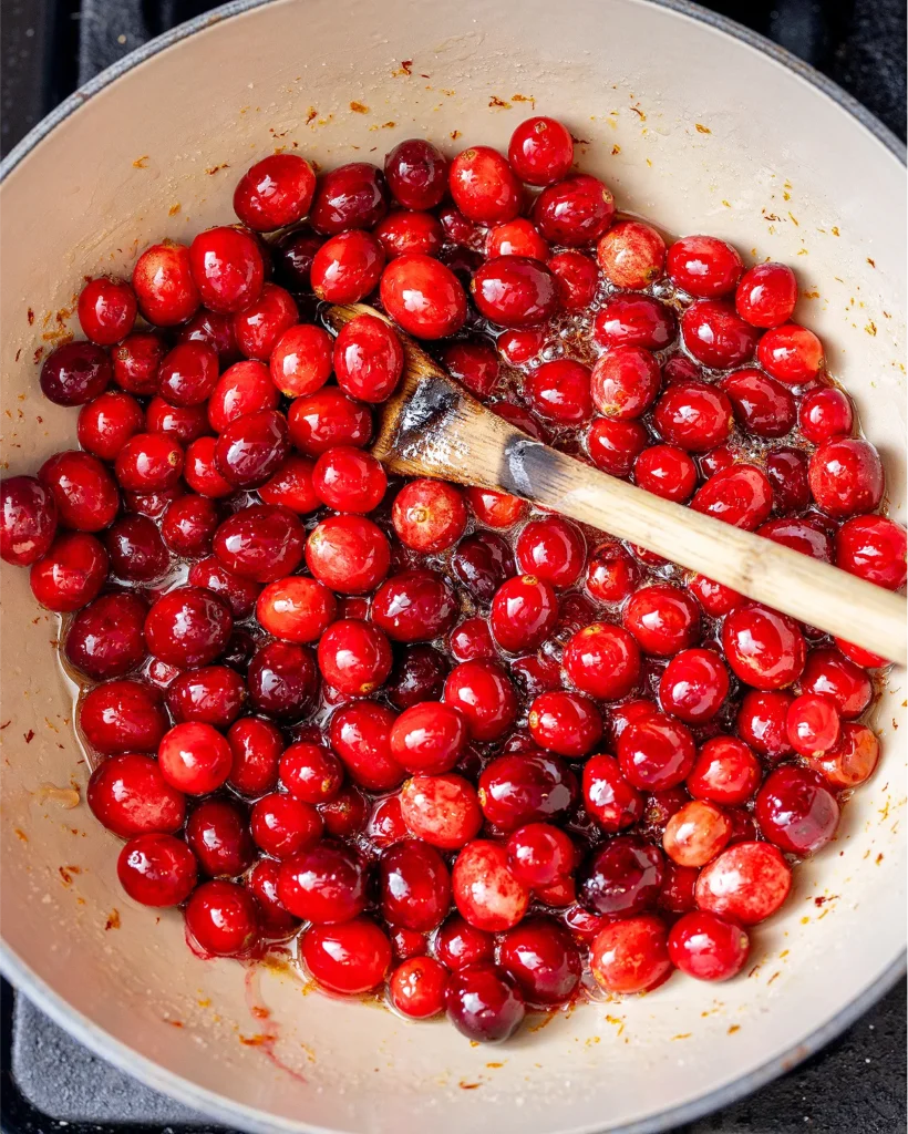 Simmer cranberries