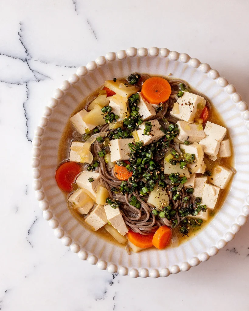 Soba with parsnips and tofu