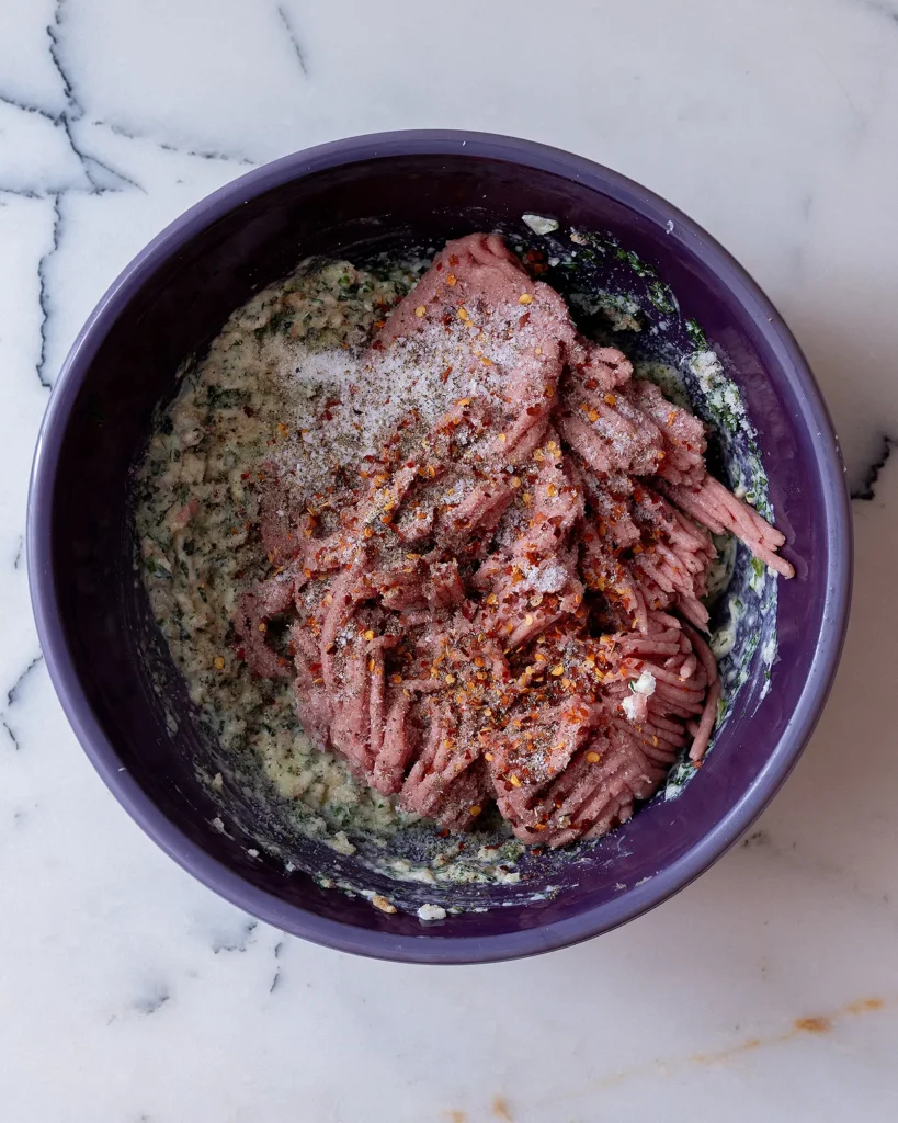 Add ground turkey to mixture