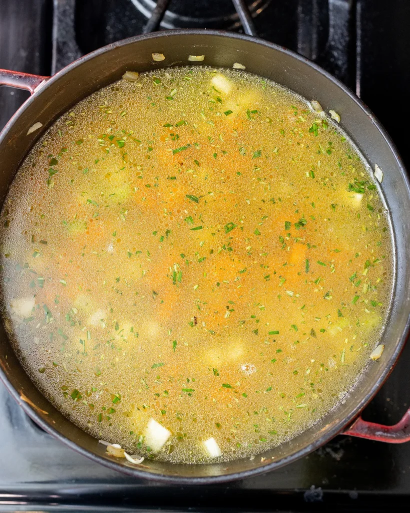 Add homemade broth