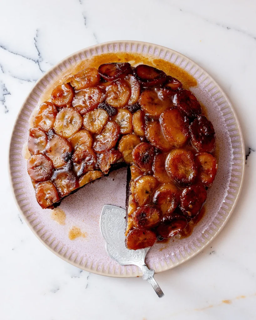 Banana upside down cake recipe