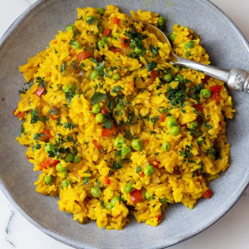 Bell pepper turmeric rice recipe