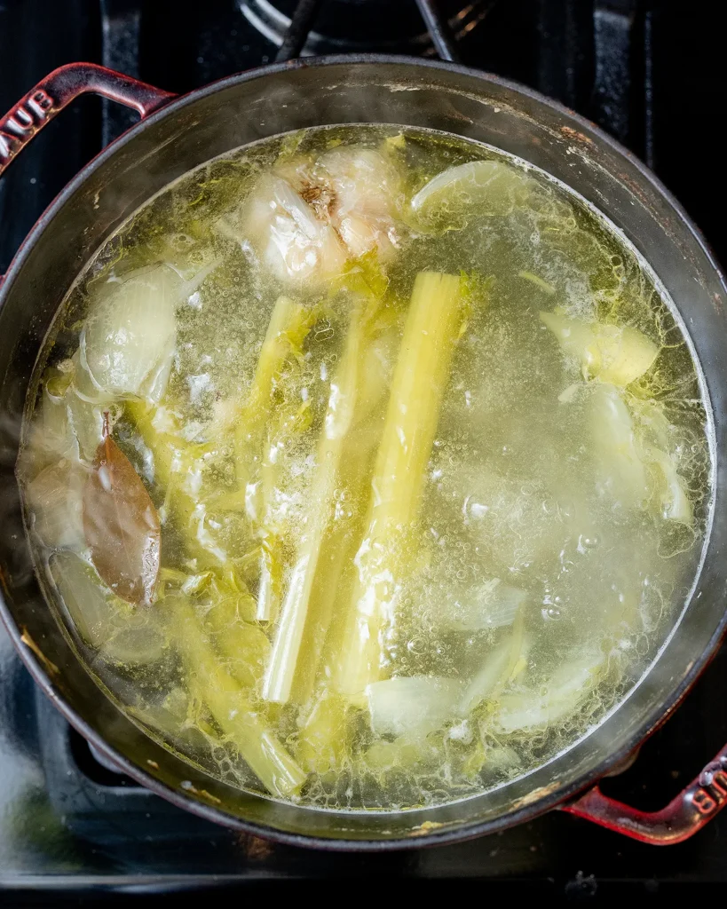 Continue simmering broth