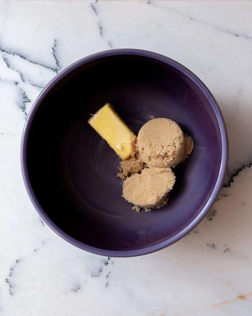 Cream butter and brown sugar