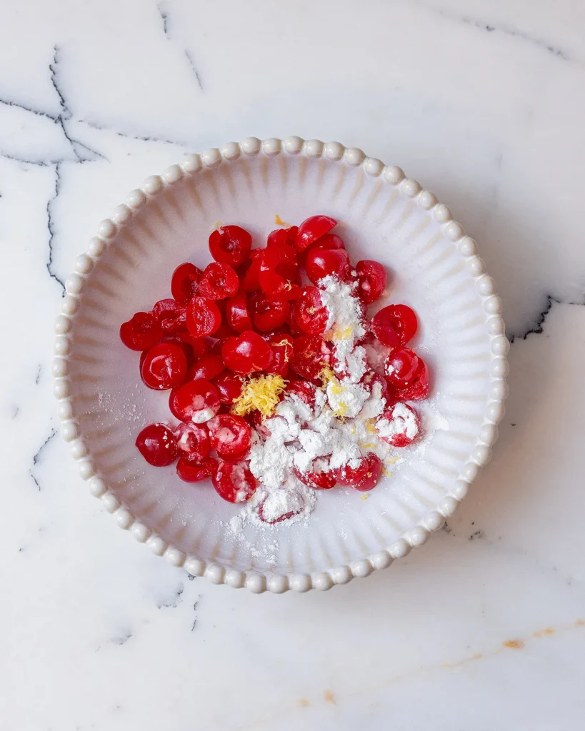 Maraschino cherries with lemon and cornstarch