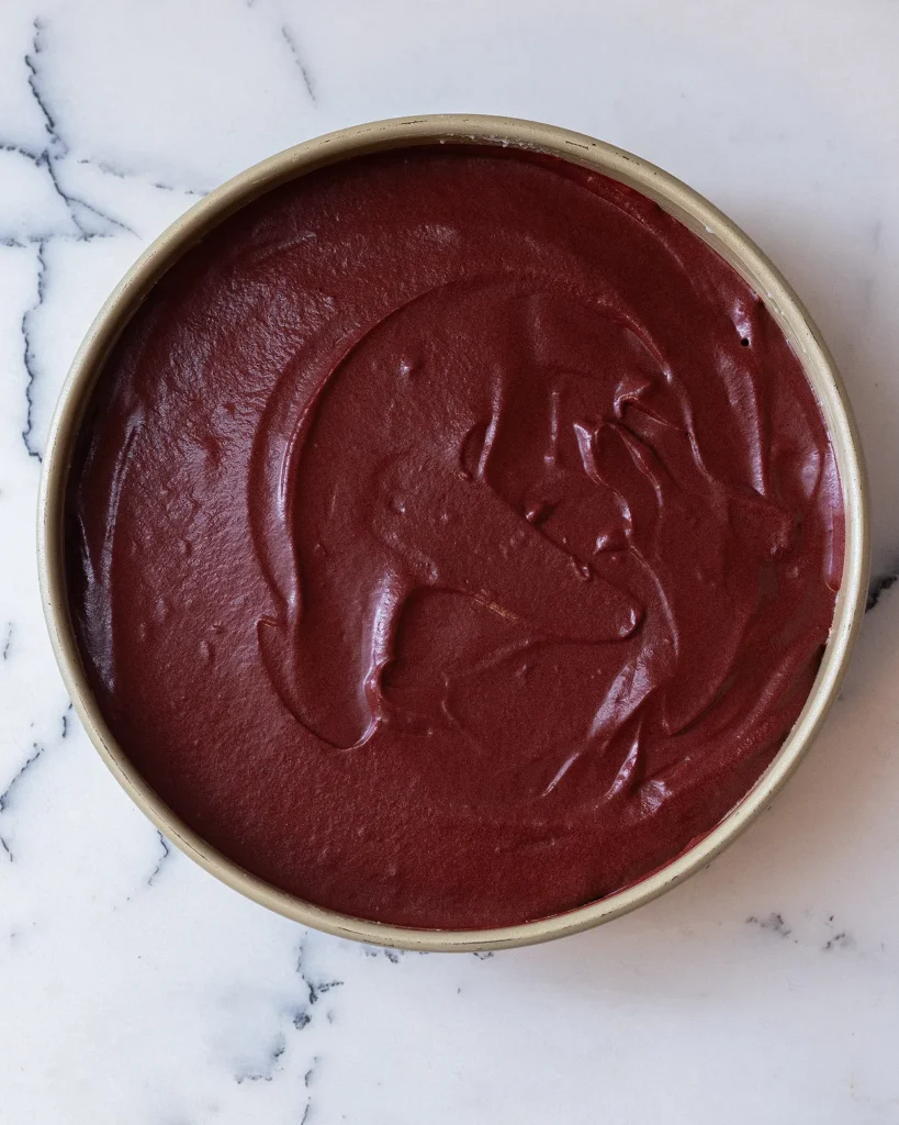 Pour batter into cake pan