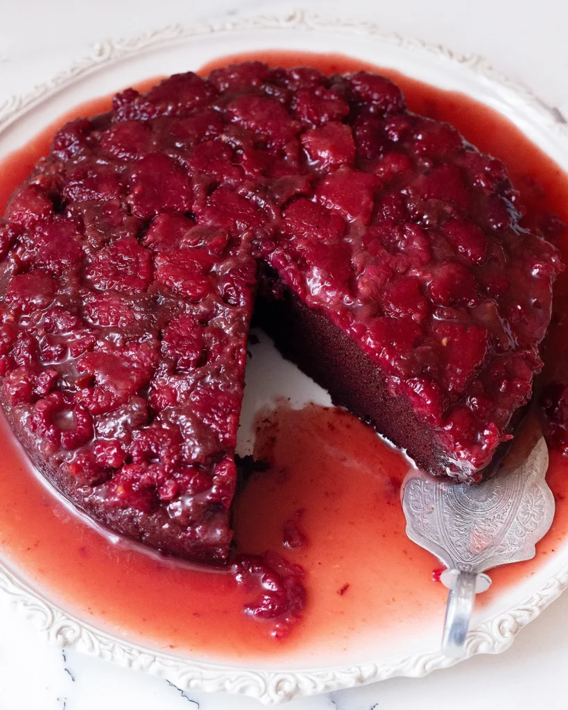Red velvet upside down cake