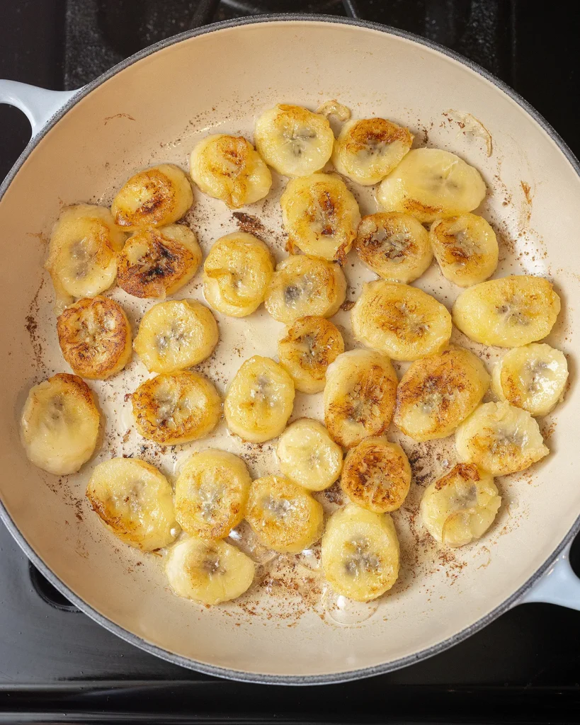 Sauté bananas until golden brown