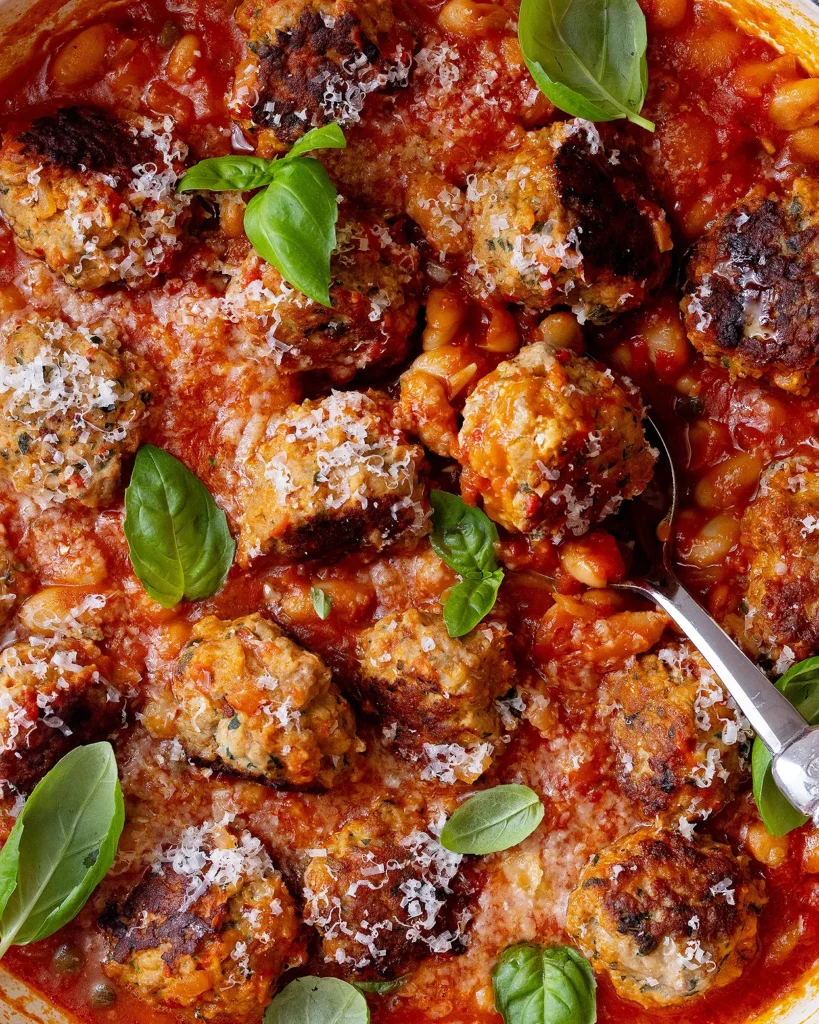 Turkey meatballs with cannellini beans