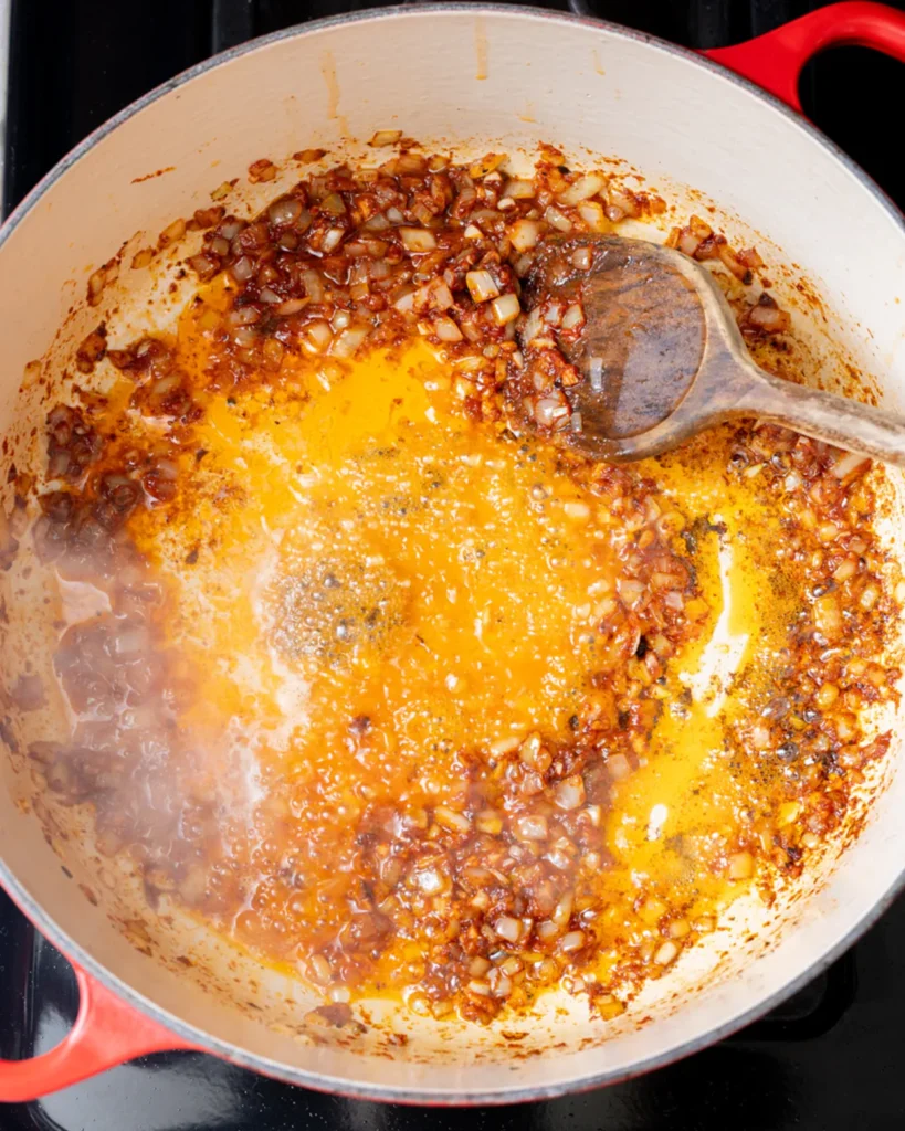 Add vermouth to sauce