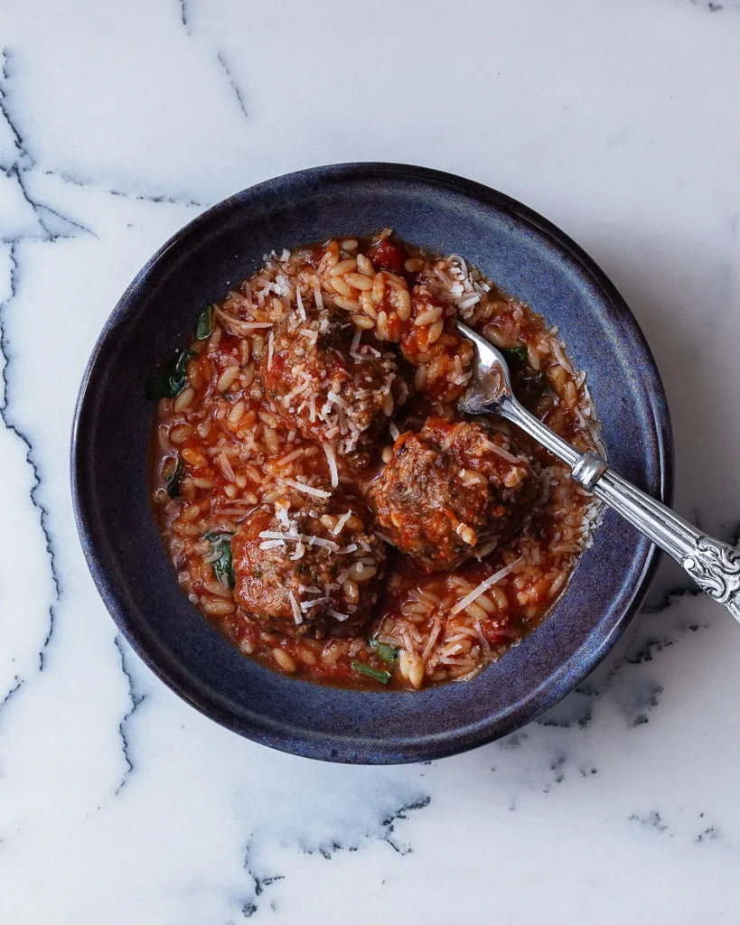 Beef meatballs with orzo recipe