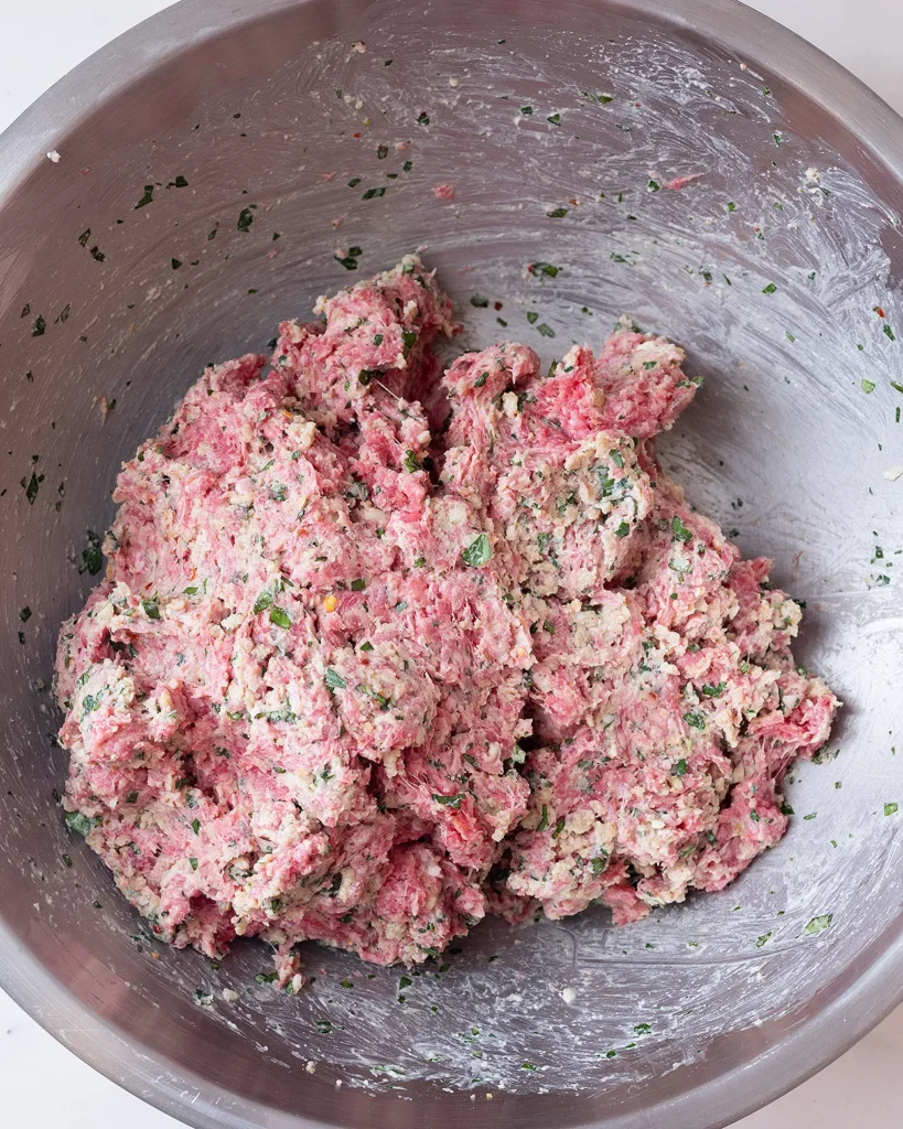 Beef mixture for meatballs