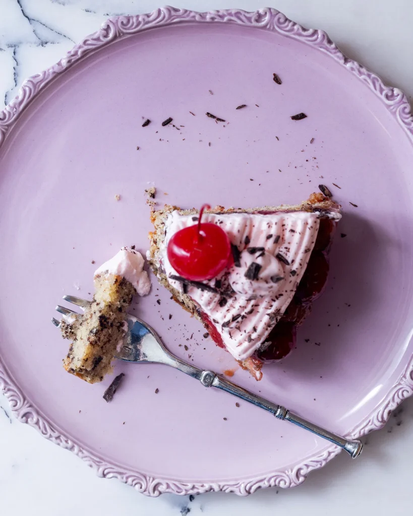 Cherry cake with cherry on top