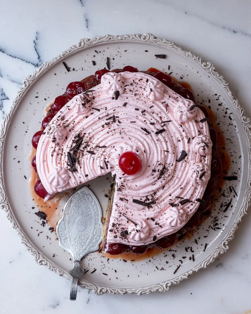 Cherry upside-down cake with whipped mascarpone