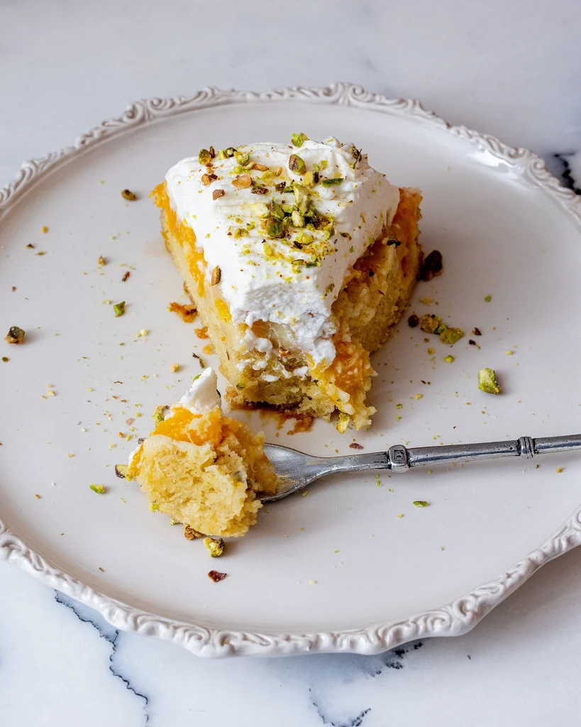 Orange cake with pistachios