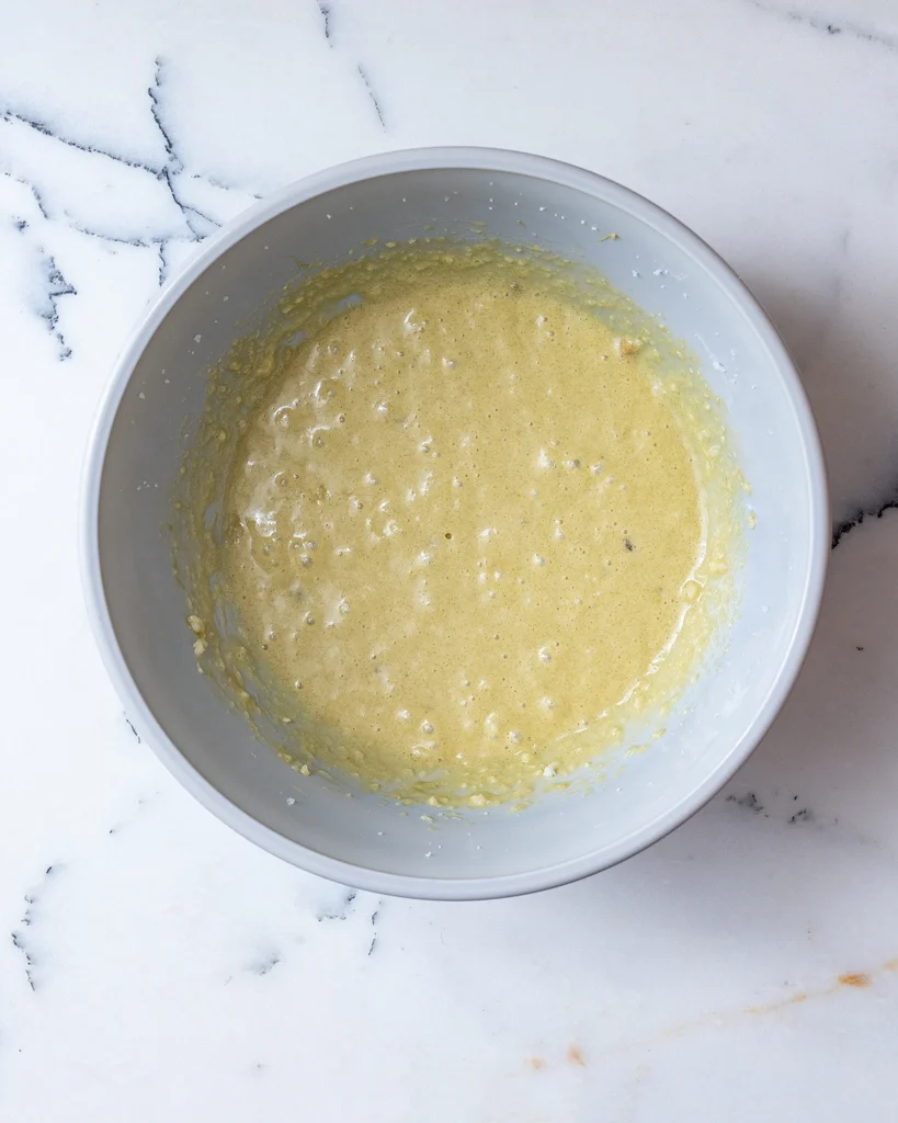 Pistachio cake batter before adding flour