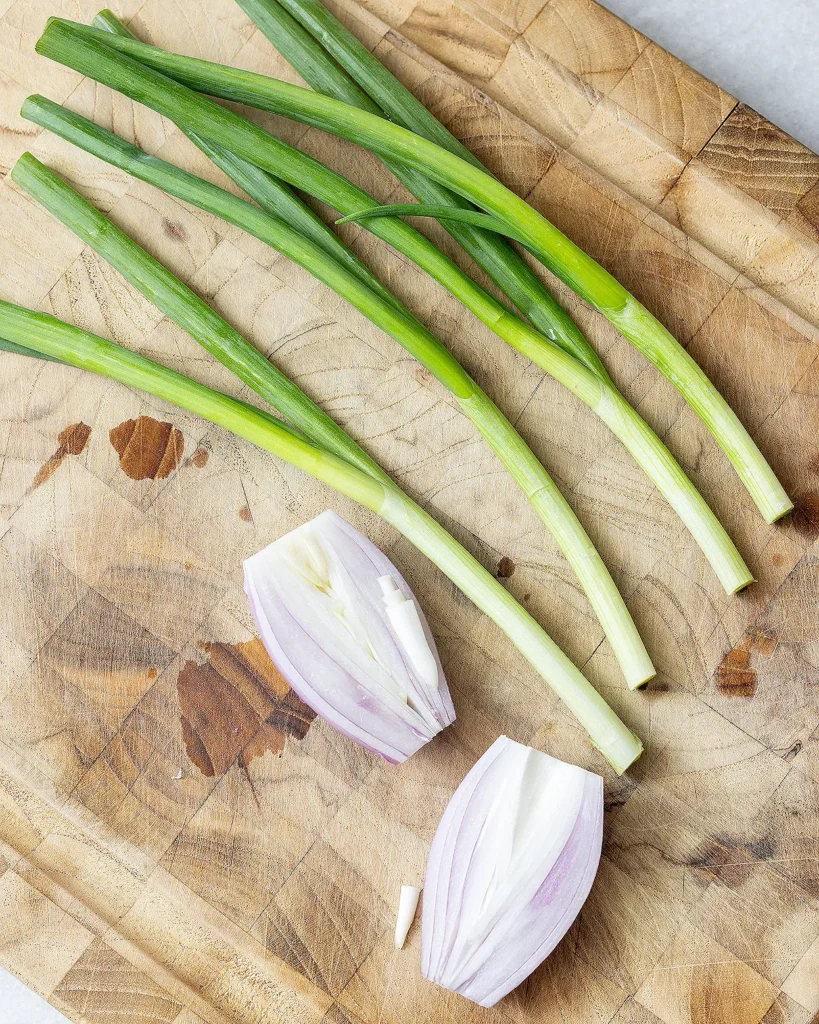Scallions and shallot