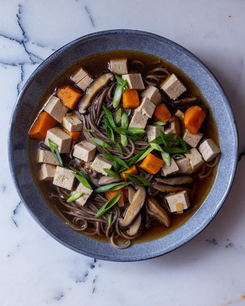 Vegan soba with sweet potatoes