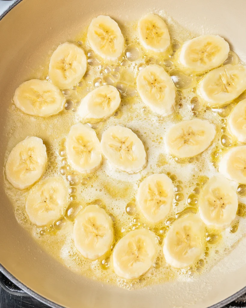 Add bananas to skillet