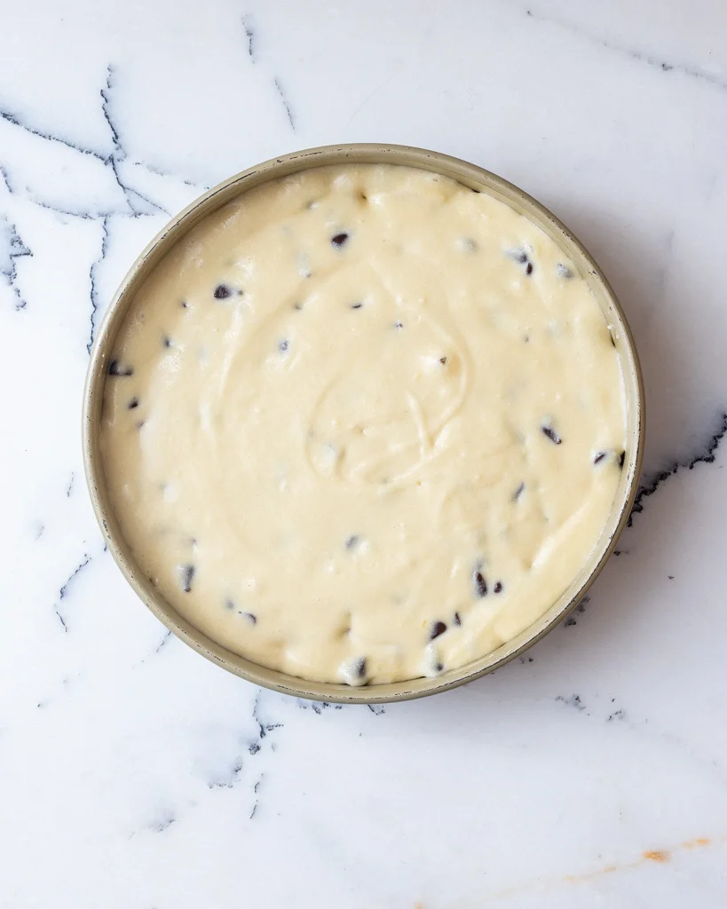 Add cake batter to cake pan