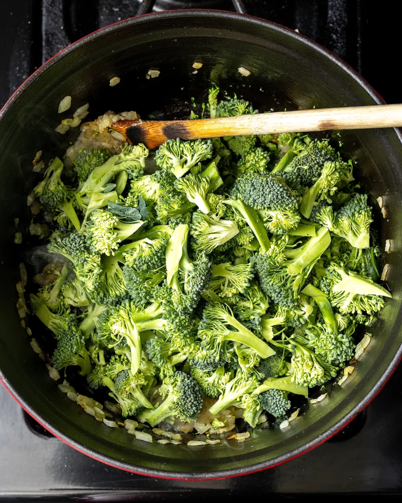 Add chopped broccoli