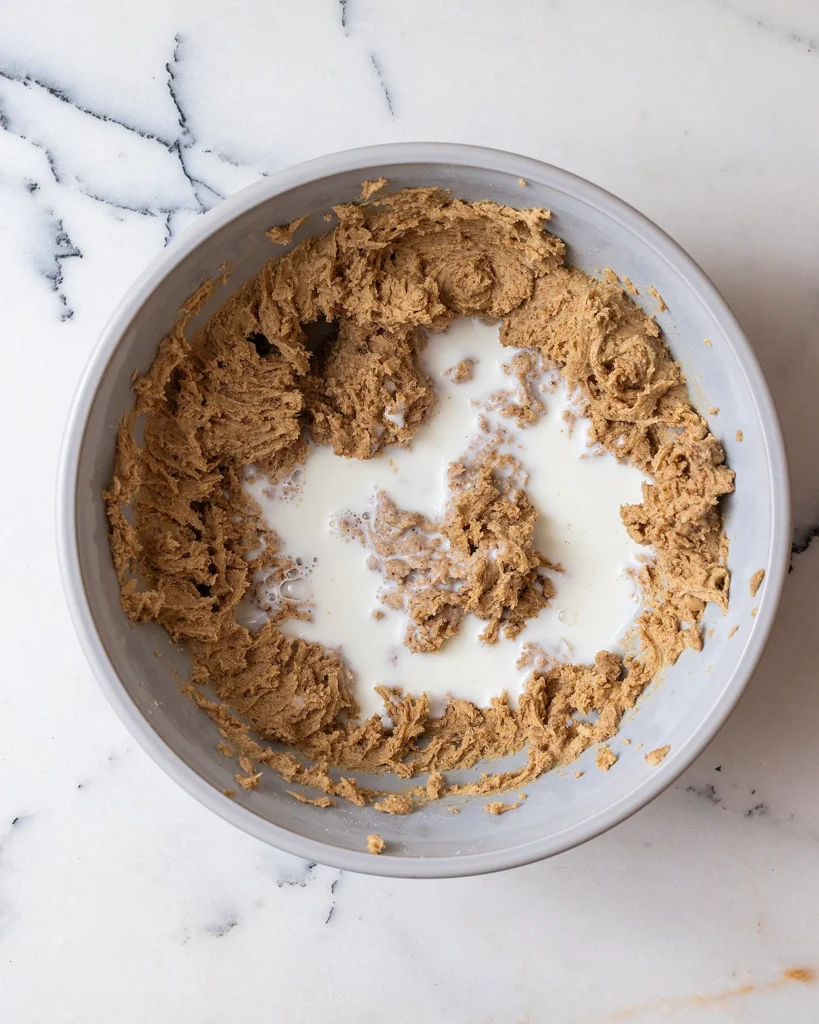 Add milk to cake batter