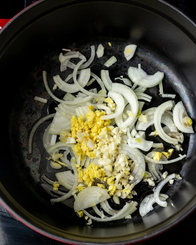 Add onion ginger and garlic