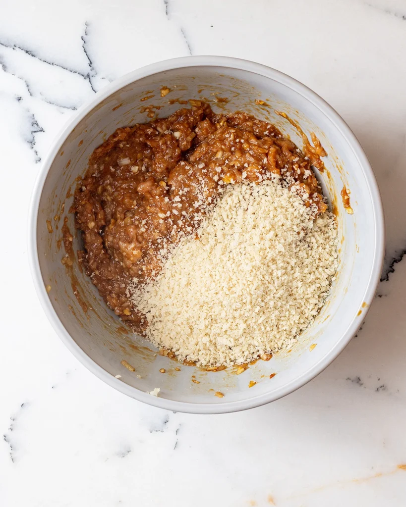 Add panko to meatballs