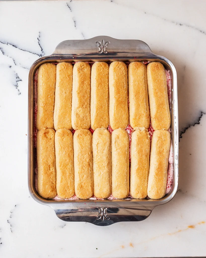 Add second layer of ladyfingers to tiramisu
