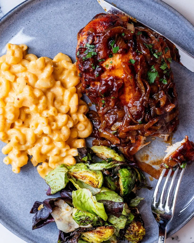Baked chicken breasts with barbecue sauce