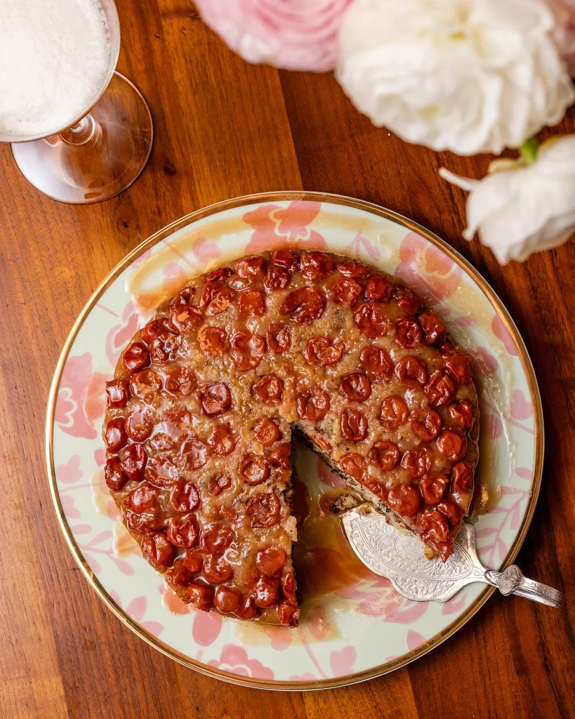 Best tart cherry upside-down cake
