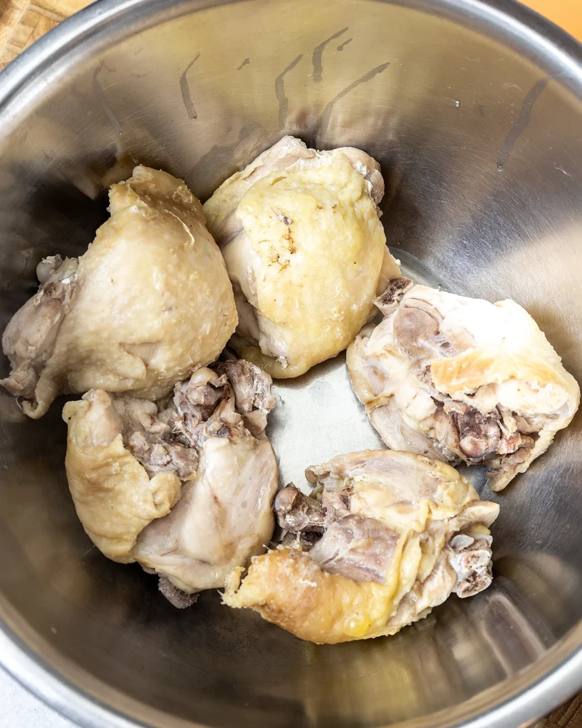 Cooked chicken thighs
