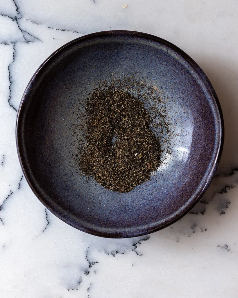 Earl grey tea and lavender ground into a powder