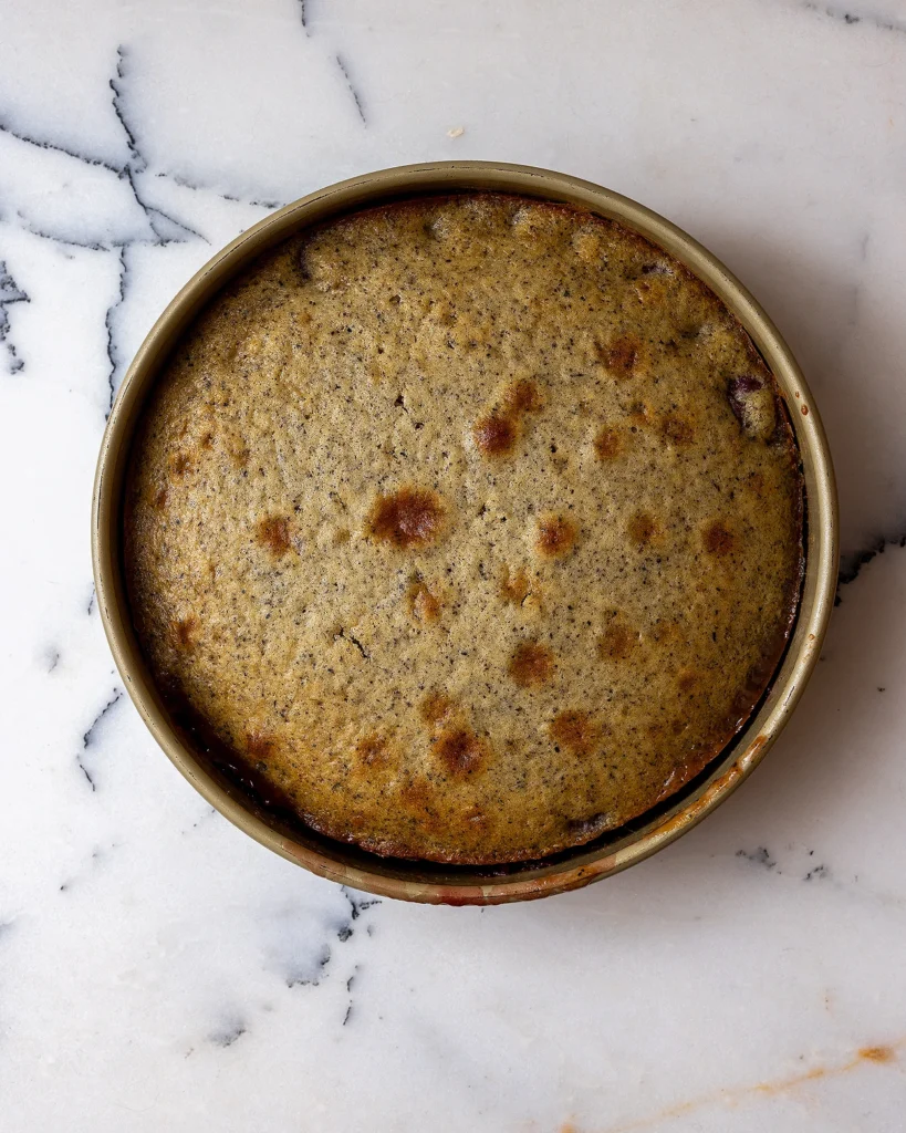 How long to bake raspberry London Fog Upside-down cake